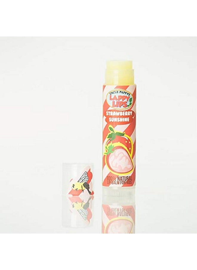 Just bee - Lappy Lips Organic 100% Natural Lip Balm Chap Stick For Kids Toddlers (4 Flavors)Organic Essential Oilfor Dry Chapped Lips To Restore And Heal And Make Kids Happy - Image 1