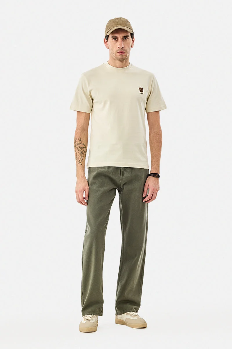 SNITCH Coffe Cup Embroidered T-Shirt