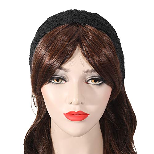 ZLYC Women Headband Handmade Crochet Knit Boho Flower Hair Bands (Crochet Black) - Image 3