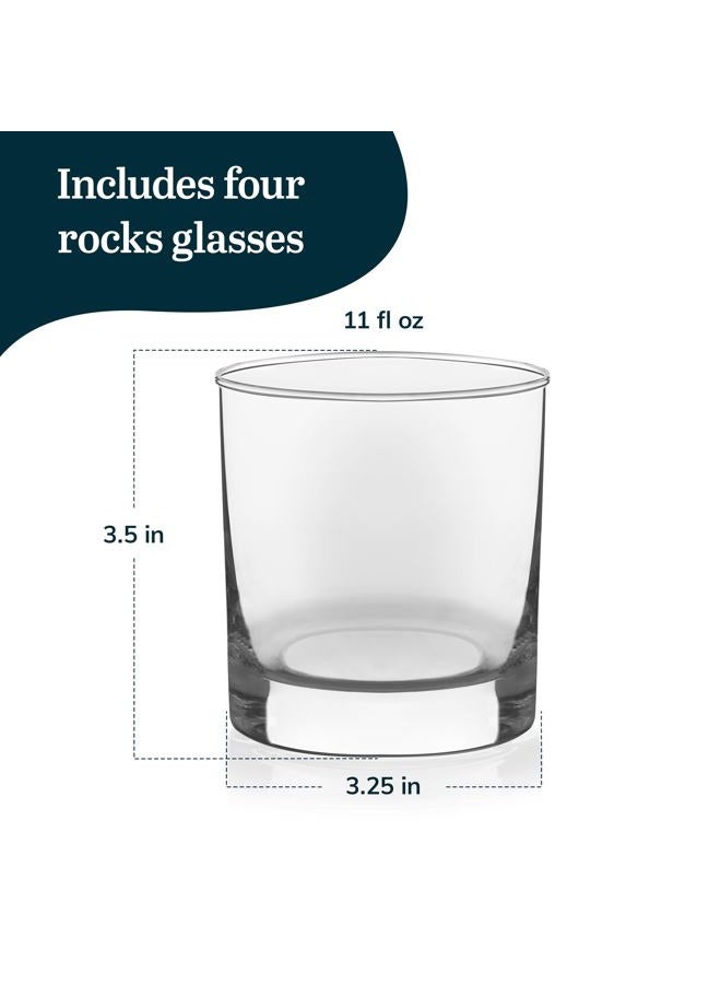LIBBEY Heavy Base Rocks Cocktail Glasses, Set of 4 - Image 3