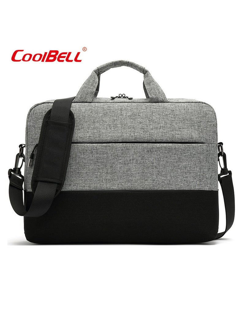 CoolBELL Men's Large Capacity Laptop Bag Briefcase Grey - Image 1