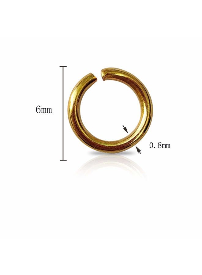 TTSAM 600 Pcs Gold Plated Jump Rings Split Rings Circle Clasp Connecting Rings Jewelry Necklace Bracelet Pendant Choker Charm Loops DIY Craft Earring Making Supplies (6 mm) - Image 3