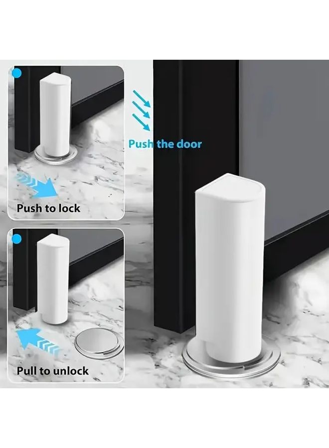 Magnetic Door Stopper Black Slim Silent No Drill Installation Anti Collision Suction Cup - Image 1