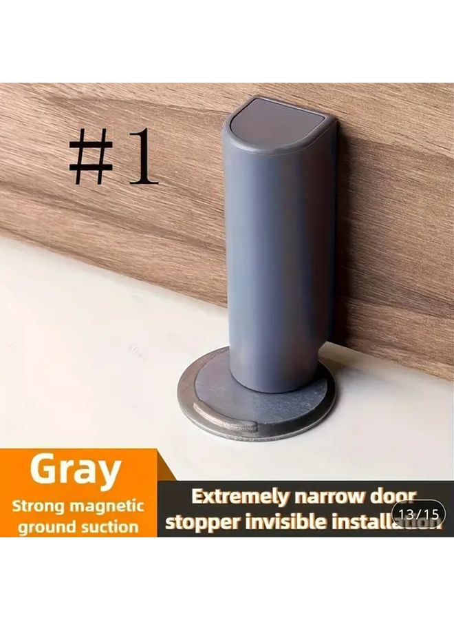 Magnetic Door Stopper Black Slim Silent No Drill Installation Anti Collision Suction Cup - Image 3