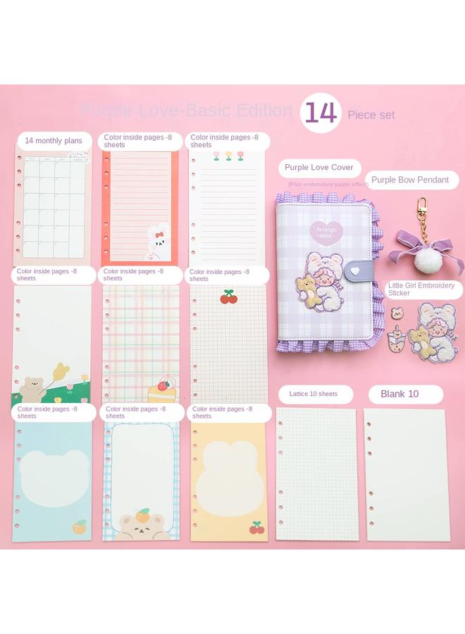 Bluejw DHZ Hand Ledger Gift Box Hand Ledger Suit Cute Girl's Heart Loose-leaf Notebook Tool Full Set Of Girl's Hand - Image 1