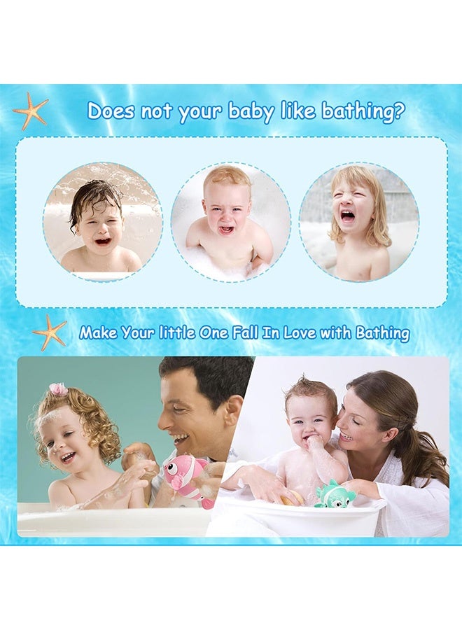 JOUDIYA 3PCS Baby Bath Toys, Wind-Up Paddling Pool Toys for 1-3 Year Olds, Floating Swimming Clownfish, Clockwork Water Toys Game for Kids, Toddler Girls and Boys, Bath Time Shower Gifts Blue Yello Pink - Image 5