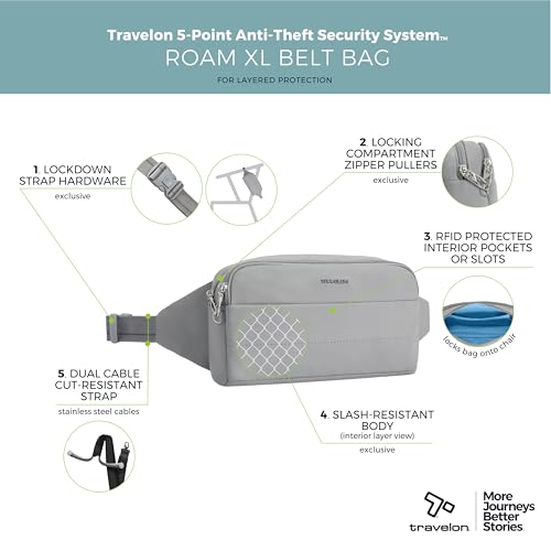 Travelon حقيبة حزام Travelon المضادة للسرقة XL - Image 3
