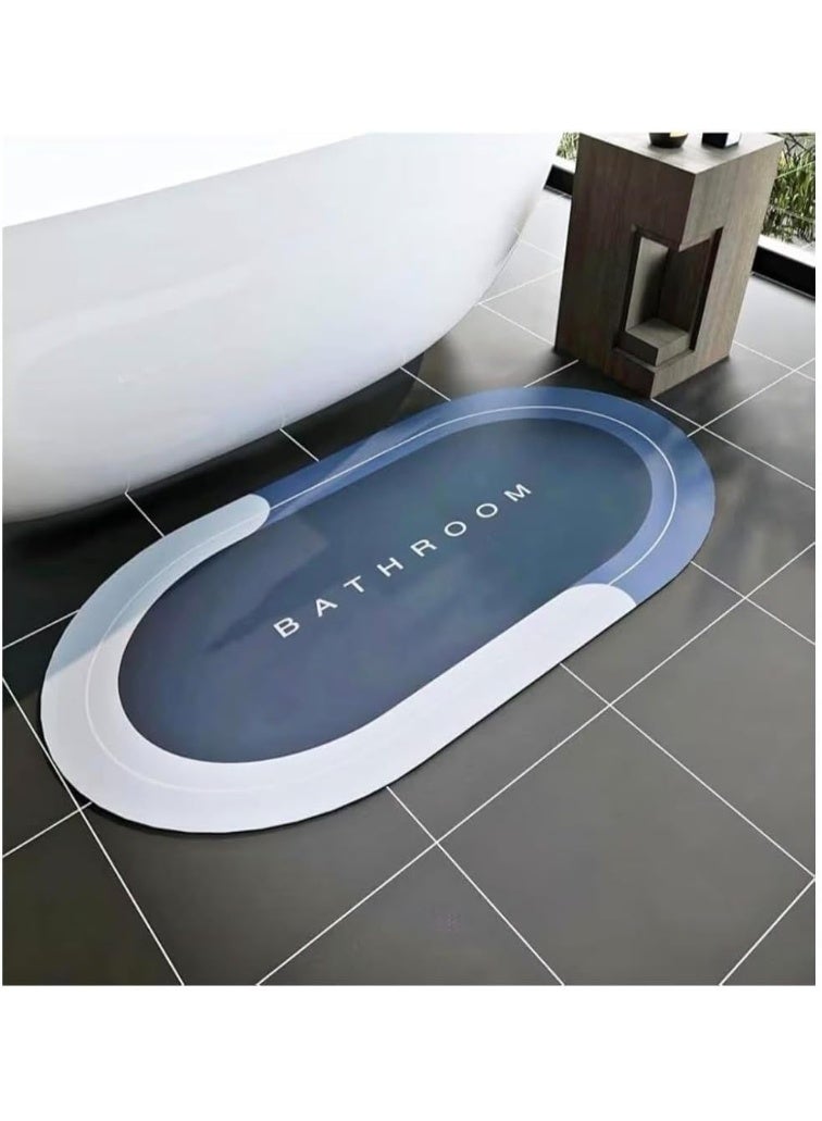 Non-Slip Bath Mat, Multi-Layer with Super Water Absorption with Rubber Layer, Fits Bathroom and Kitchen Floor, Multiple Colors (Oval Shape) - Image 4