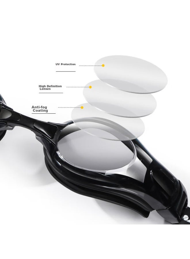 Yingfa Myopia Swimming Goggles For Men And Women, High-definition Anti-fog Waterproof Comfortable Large Frame With Strap, Prescription Swimming Gl, Black, 300 Degrees - Image 4