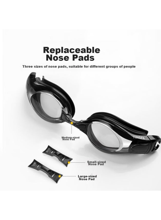 Yingfa Myopia Swimming Goggles For Men And Women, High-definition Anti-fog Waterproof Comfortable Large Frame With Strap, Prescription Swimming Gl, Black, 300 Degrees - Image 5