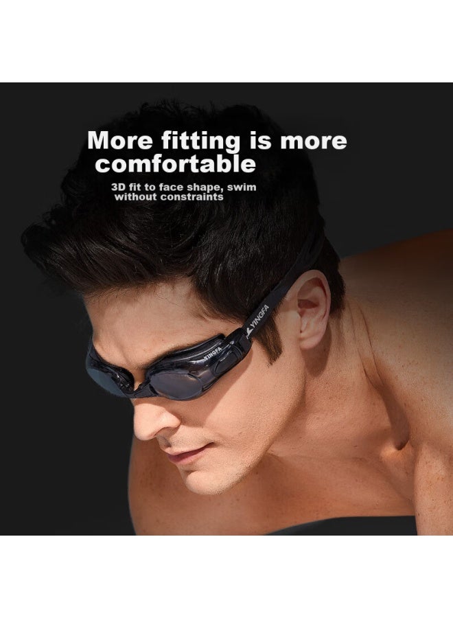Yingfa Myopia Swimming Goggles For Men And Women, High-definition Anti-fog Waterproof Comfortable Large Frame With Strap, Prescription Swimming Gl, Black, 300 Degrees - Image 3