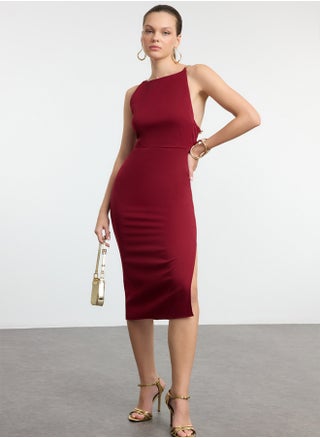 Claret Red Adjustable Chain Accessory Detail Midi Dress TPRAW25EL00129 - pzsku/Z869A38C9DC9EE17F0933Z/45/_/1739718295/a7b3bc31-a121-4b46-a13d-d9eb1cce34b3