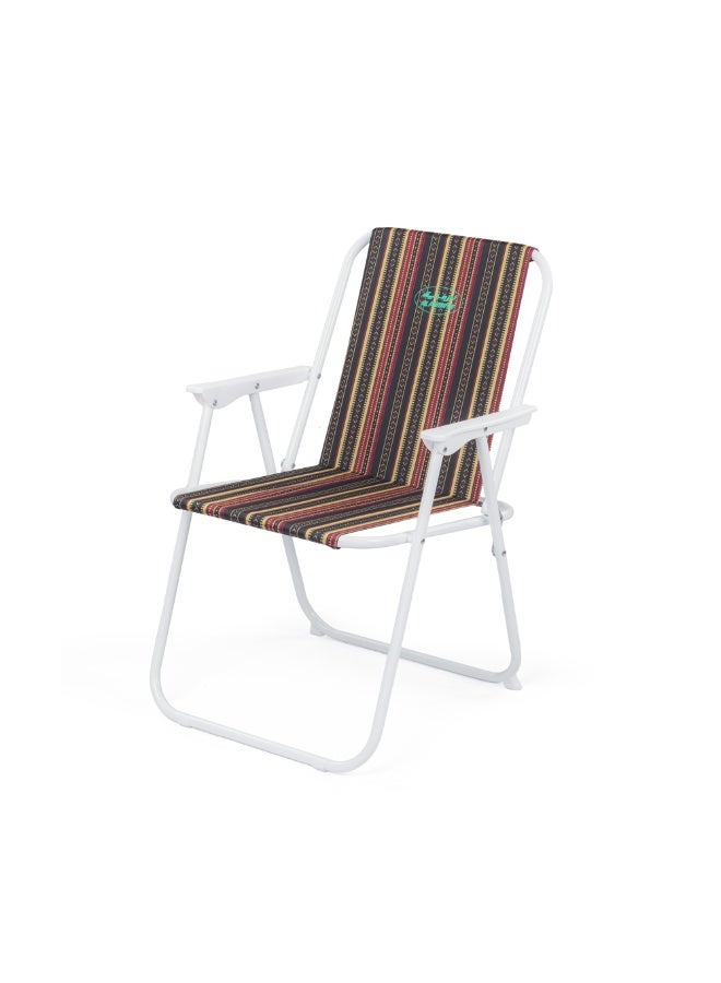 AL RIMAYA Al_Rimaya Folding Camping Chair | Multicolor Stripe Portable Outdoor Chair, Steel Frame, 100kg Load Capacity, No Assembly Required - Premium Tent Accessories for Performance, Durability and Everyday Use - Image 2