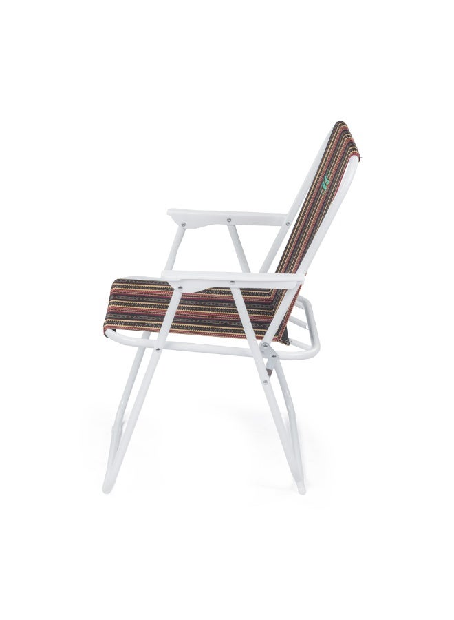 AL RIMAYA Al_Rimaya Folding Camping Chair | Multicolor Stripe Portable Outdoor Chair, Steel Frame, 100kg Load Capacity, No Assembly Required - Premium Tent Accessories for Performance, Durability and Everyday Use - Image 5