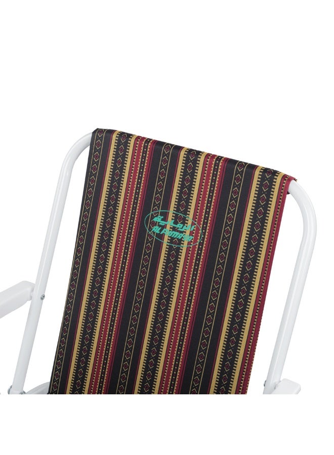 AL RIMAYA Al_Rimaya Folding Camping Chair | Multicolor Stripe Portable Outdoor Chair, Steel Frame, 100kg Load Capacity, No Assembly Required - Premium Tent Accessories for Performance, Durability and Everyday Use - Image 4