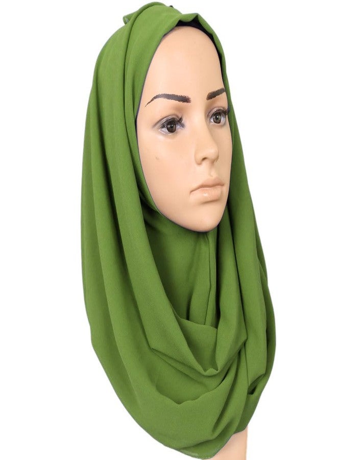 LMVERNA Solid Color Bubble Chiffon Scarf for Women Fashion Soft Hijab Long Scarfs Wrap Scarves, Green, Standard - Image 5