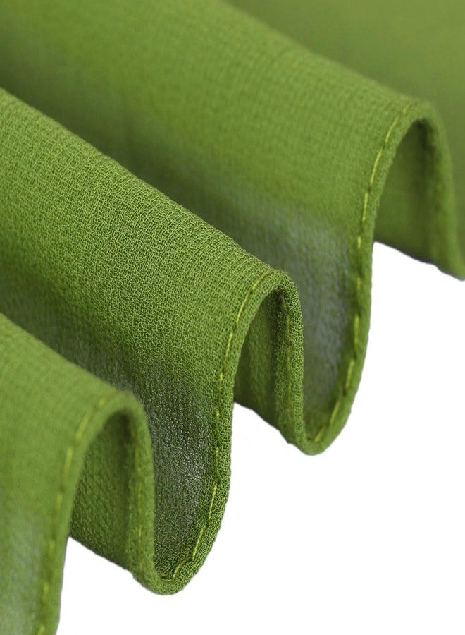 LMVERNA Solid Color Bubble Chiffon Scarf for Women Fashion Soft Hijab Long Scarfs Wrap Scarves, Green, Standard - Image 3
