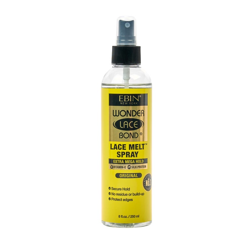 EBIN NEW YORK Wonder Lace Bond Melt Spray 8.25oz - Extra Mega Hold (Original) | Flawless, Natural, and Seamleass finish, No Reside, Long Lasting Formula with Protecting Edges, Perfect for wigs. - Image 1