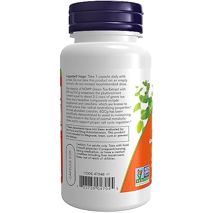 Now Supplements, EGCg Green Tea Extract 400 mg, Free Radical Scavenger*, 90 Veg Capsules - Image 3