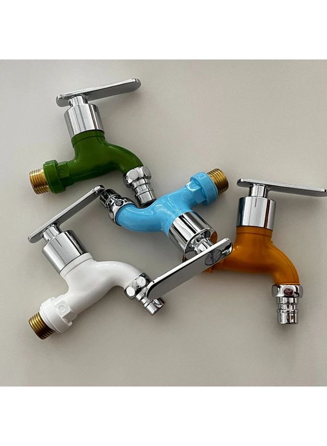 4 Pieces Outdoor Faucets Heavy Duty Plumbing Connections With Quick Connect Threads Compatible With Laundry Garden Bathroom Kitchen Orange Blue White Easy Installation Hardware Included For Home Apartment RV Patio Balcony Garden Water Supply Contemporary Design Durable Plastic - Image 4