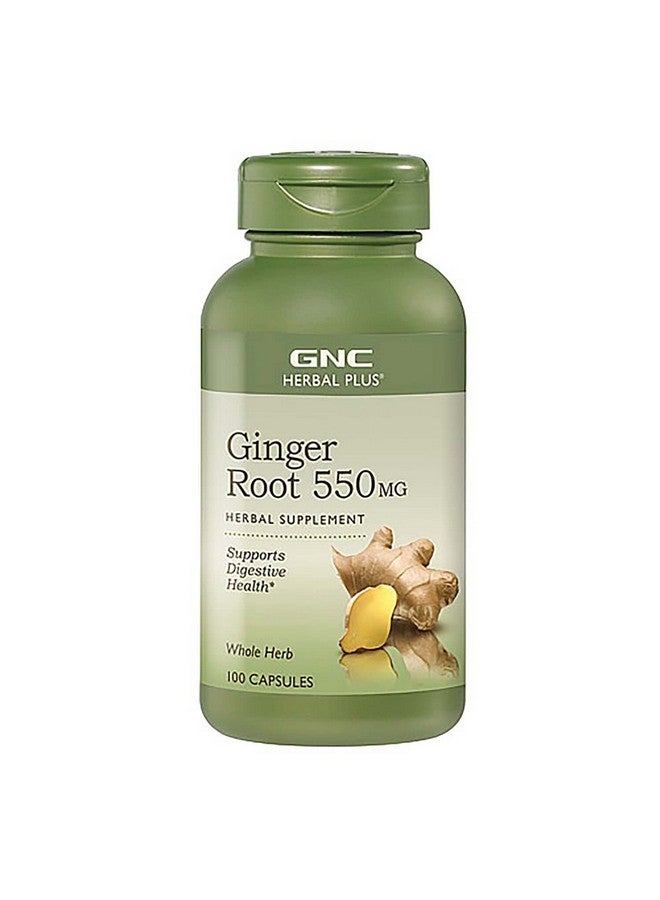 GNC Herbal Plus Ginger Root 550Mg 100 Capsules Supports Digestive Health - Image 1