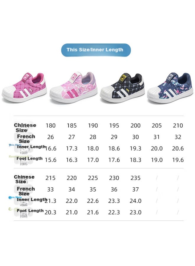 Annil Girls' Slip-on Sneakers, New Spring Style, Boys' Children's Shell Toe Skateboard Shoes, 4184 Black, Size 35 - Image 1