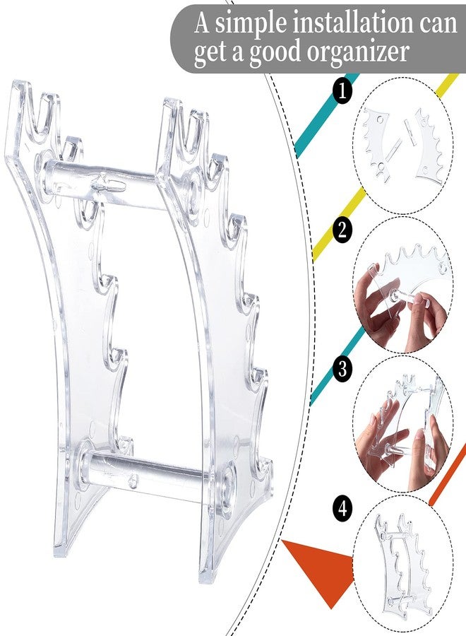Jetec 2 Pieces Plastic Pen Holder Stand 6-Slots Pencil Display Makeup Brush Rack Organizer Vertical Pencil Show Tool Rack Acrylic Pen Holder for Office Home(Clear) - Image 4