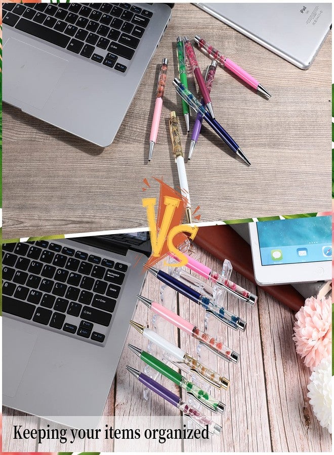 Jetec 2 Pieces Plastic Pen Holder Stand 6-Slots Pencil Display Makeup Brush Rack Organizer Vertical Pencil Show Tool Rack Acrylic Pen Holder for Office Home(Clear) - Image 3