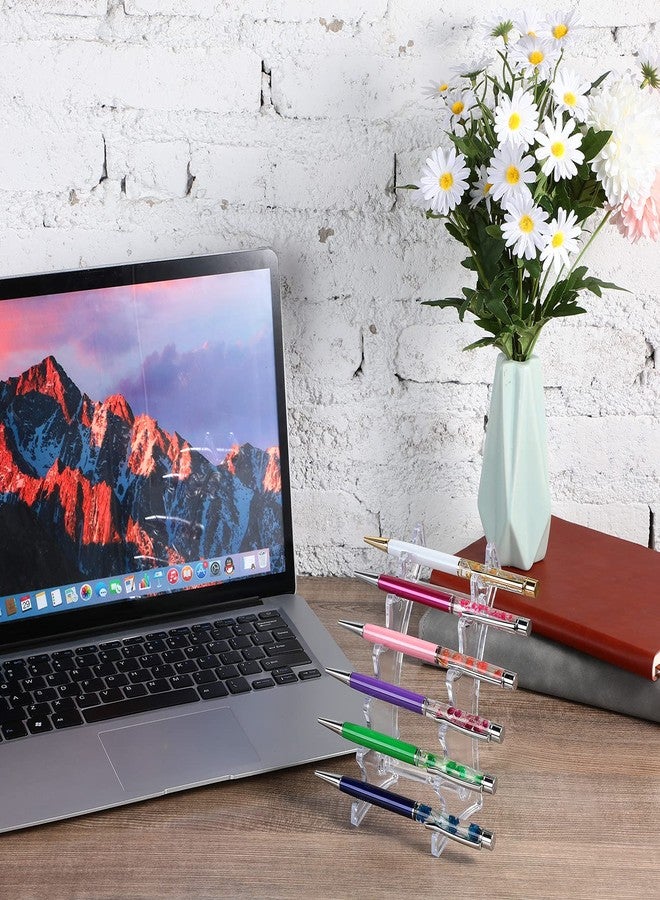 Jetec 2 Pieces Plastic Pen Holder Stand 6-Slots Pencil Display Makeup Brush Rack Organizer Vertical Pencil Show Tool Rack Acrylic Pen Holder for Office Home(Clear) - Image 5