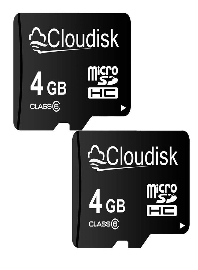 Cloudisk Pack of 2 Micro SD Card 4GB Flash Memory Card C6 Micro SDHC with SD Adapter (4 GB) - Image 1