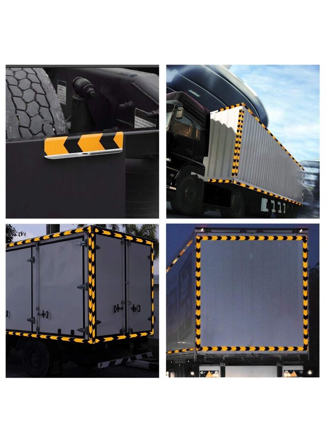 شريط عاكس للسهم مقاوم للماء وعالي الوضوح، شريط لاصق تحذيري من المخاطر للاستخدام الخارجي لوضع علامات على الأرضيات والمقطورات والشاحنات والسيارات والقوارب (المقاس: B) - Image 5