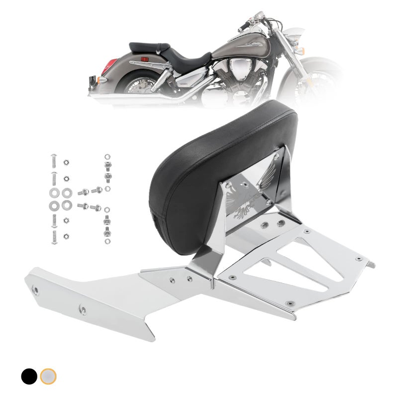 Kinglemc Powersports Sissy Bar with Backrest Luggage Rack for Honda VTX 1300C 1800 F C 20052009SilverNonStudded