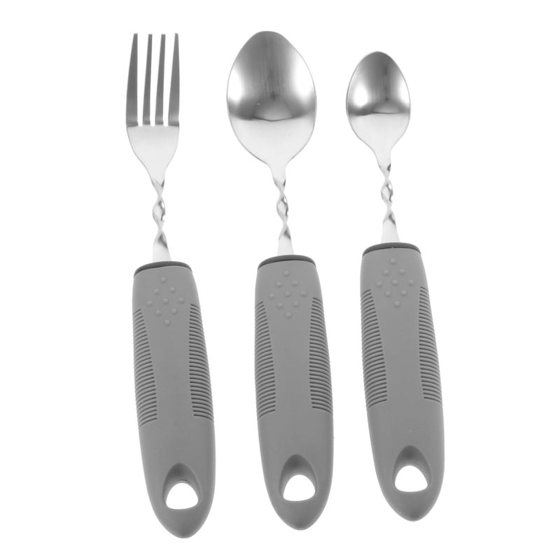 Adaptive Utensils Set For Elderly Non Slip Lightweight Easy Grip Tableware - Image 2