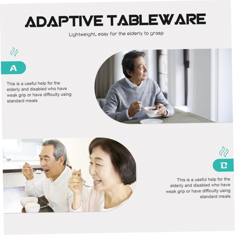 Adaptive Utensils Set For Elderly Non Slip Lightweight Easy Grip Tableware - Image 4