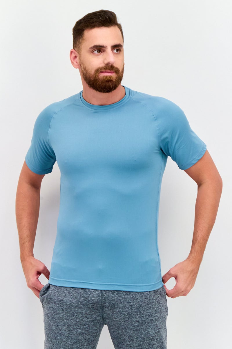 Legend تي شيرت تدريب قصير الأكمام للرجال، لون أخضر حكيم - Image 1