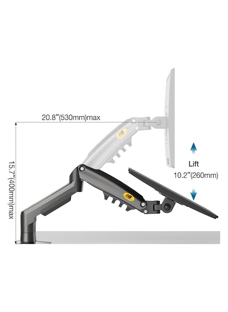 NB ERGONOMIC Dual Monitor Desk Mount Stand Full Motion Swivel Computer Monitor Arm for Two Screens 17-27 Inch with 4.4~19.8lbs Load Capacity for Each Display F160 - Image 5