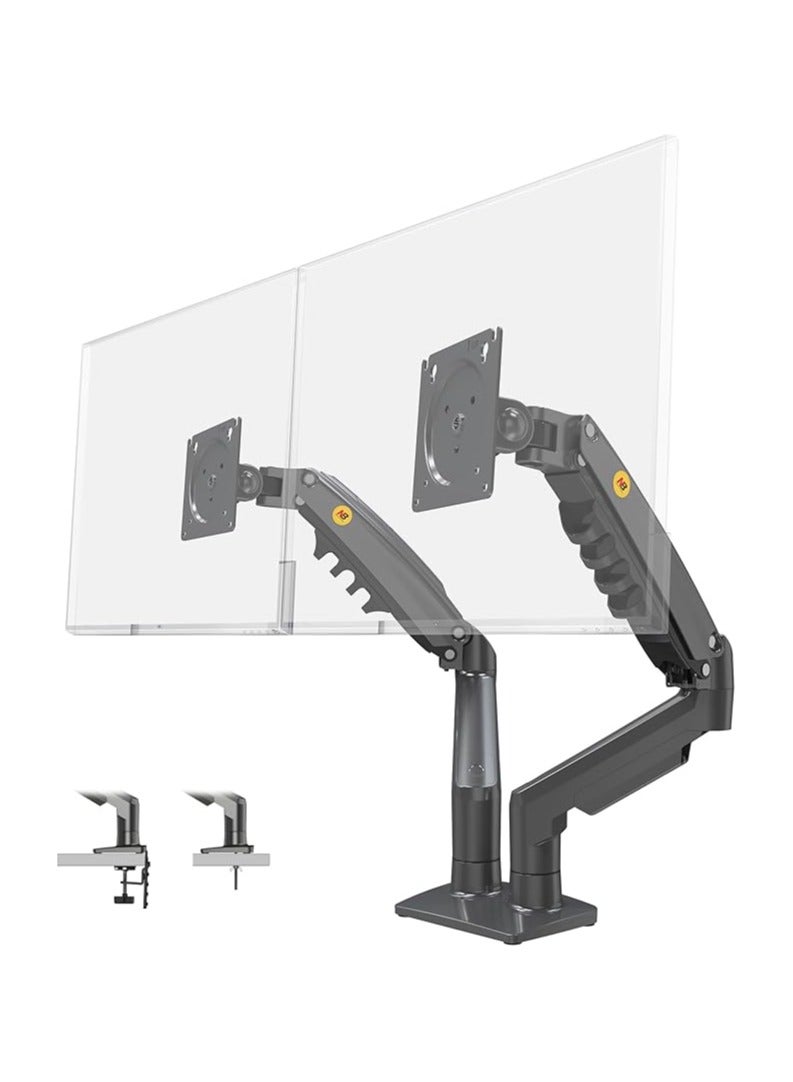 NB ERGONOMIC Dual Monitor Desk Mount Stand Full Motion Swivel Computer Monitor Arm for Two Screens 17-27 Inch with 4.4~19.8lbs Load Capacity for Each Display F160 - Image 2