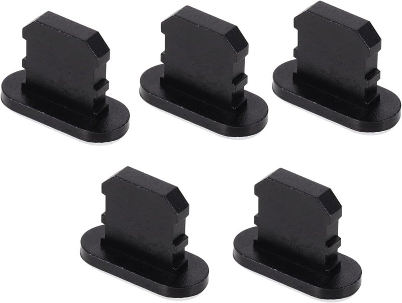 Black Charging Port Protectors 5 Pack Easy Install Remove 0 9X0 7X0 1CM - Image 1