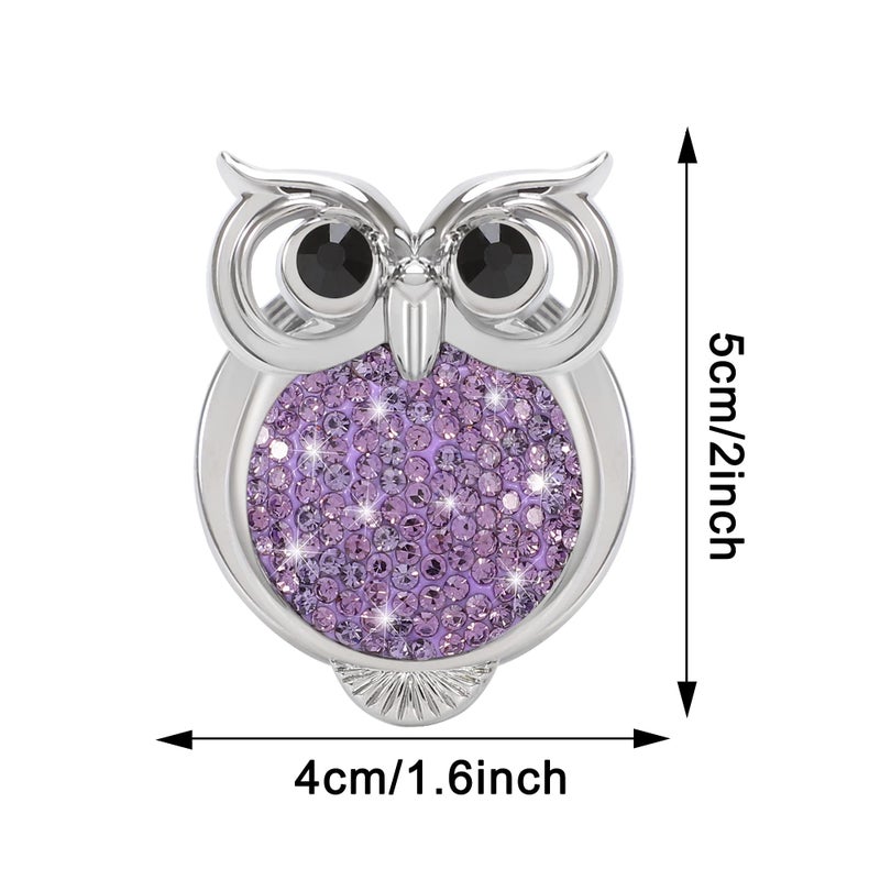 Luckam Bling Crystal Car Push Start Button Cover, Owl Engine Start/Stop Button Decor, Rhinestone Car Accessories for Interior, Cute Bling Sticker for Car Decoration - Image 2