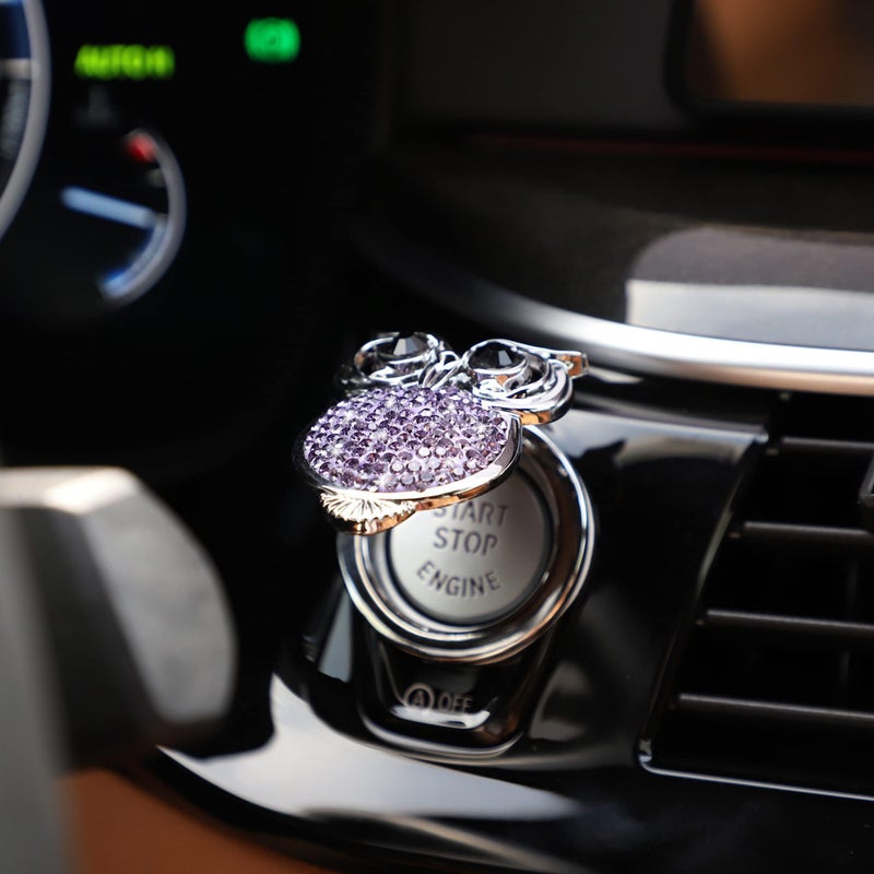 Luckam Bling Crystal Car Push Start Button Cover, Owl Engine Start/Stop Button Decor, Rhinestone Car Accessories for Interior, Cute Bling Sticker for Car Decoration - Image 5