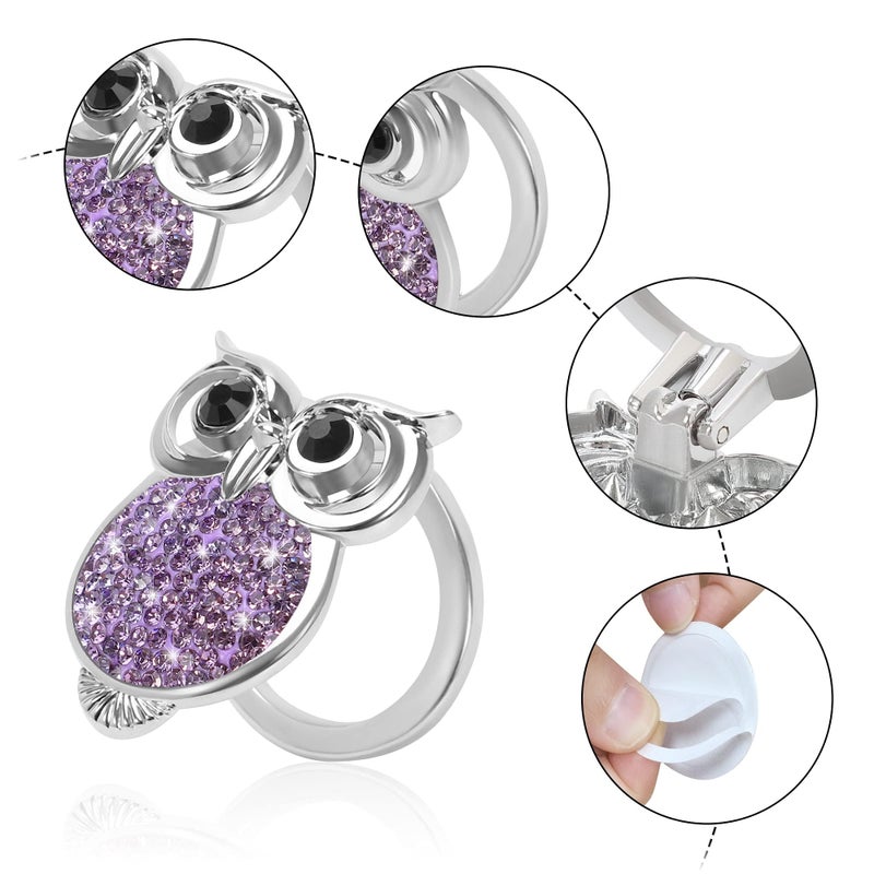 Luckam Bling Crystal Car Push Start Button Cover, Owl Engine Start/Stop Button Decor, Rhinestone Car Accessories for Interior, Cute Bling Sticker for Car Decoration - Image 3