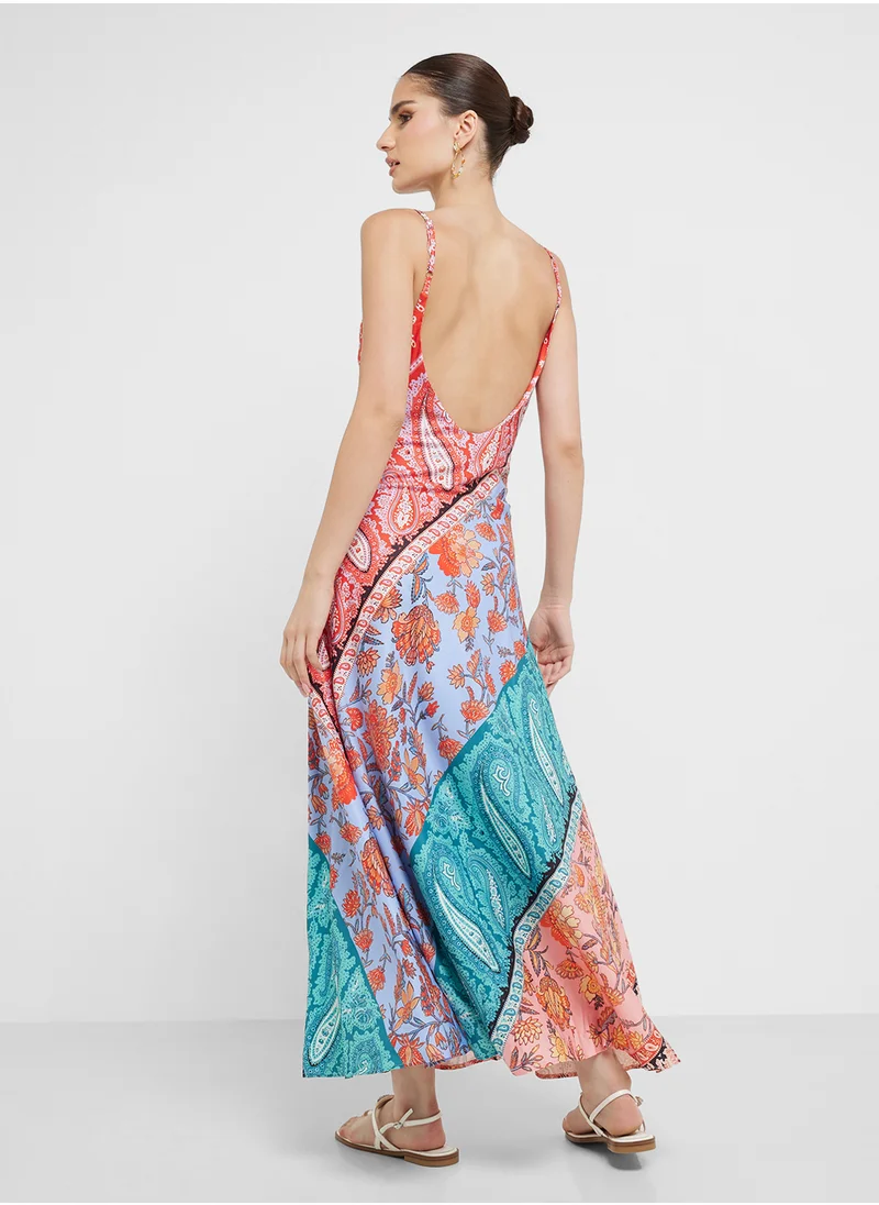 جينجر Paisely Printed Boho Style Dress