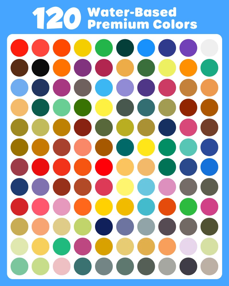 D-FantiX 120 Colors Acrylic Paint Markers for Kids Adults, Fine Tip Acrylic Paint Pens for Wood, Fabric, Glass, Canvas, Ceramic, Plastic, Rocks, Eggs, Shoe, DIY Arts and Crafts Scrapbook Supplies - Image 3