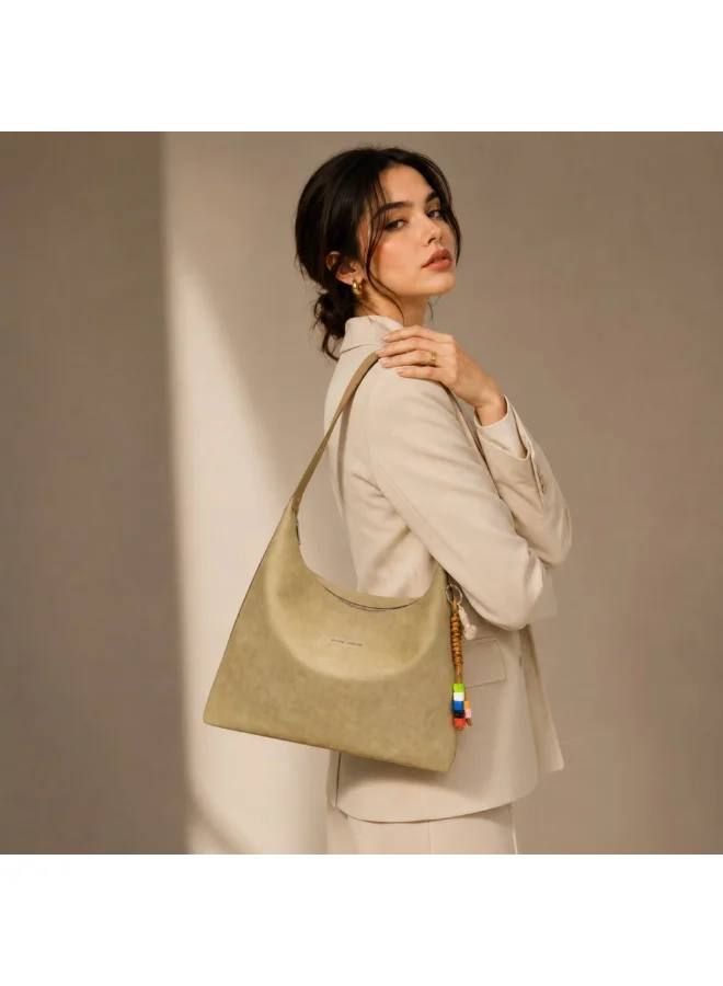 David Jones Olive Branch David Jones Soft vegan leather handbag cm8246| Everyday spacious hobo style shoulder bag | office friendly handbag with multiple pockets for Women | Best Price UAE