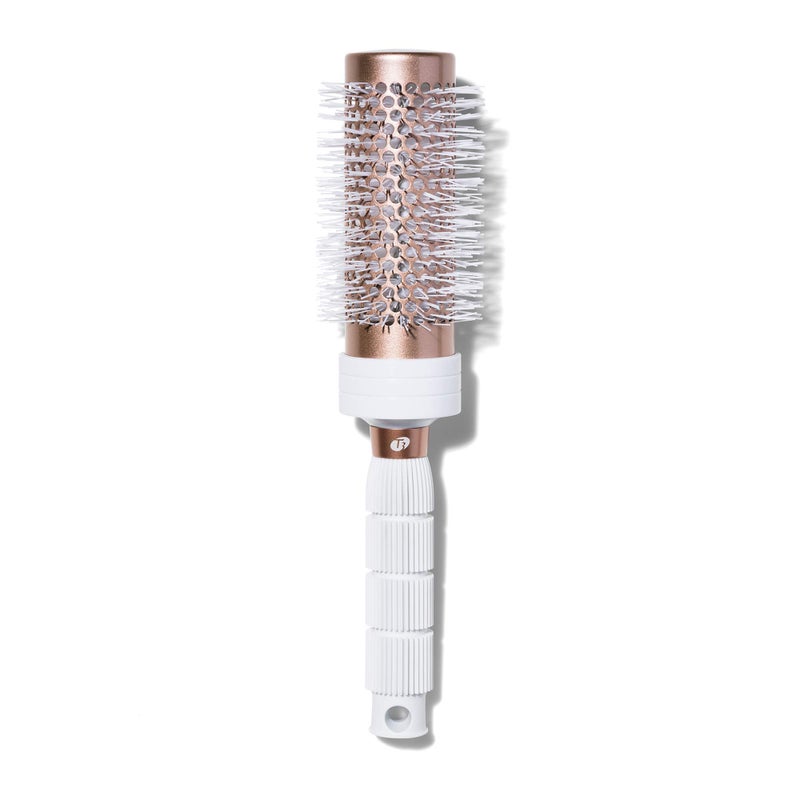 T3 Volume Round Hair Brush CeramicCoated Barrel Vented Round Brush for Blow Drying Heat Resistant Bristles, White/Rose Gold - Image 1