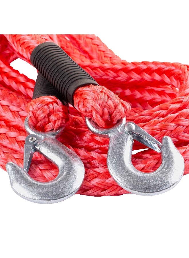 3XR 4 Meter Heavy Duty Tow Rope 2500kg Nylon Recovery Strap with Safety Hooks for Car SUV Pickup Off Road Vehicle Emergency Towing Winch Extension Recovery Rope Strong Braided Nylon Towing Cable for Mud Sand Snow Roadside Rescue Truck Van UtilityPro - Image 2