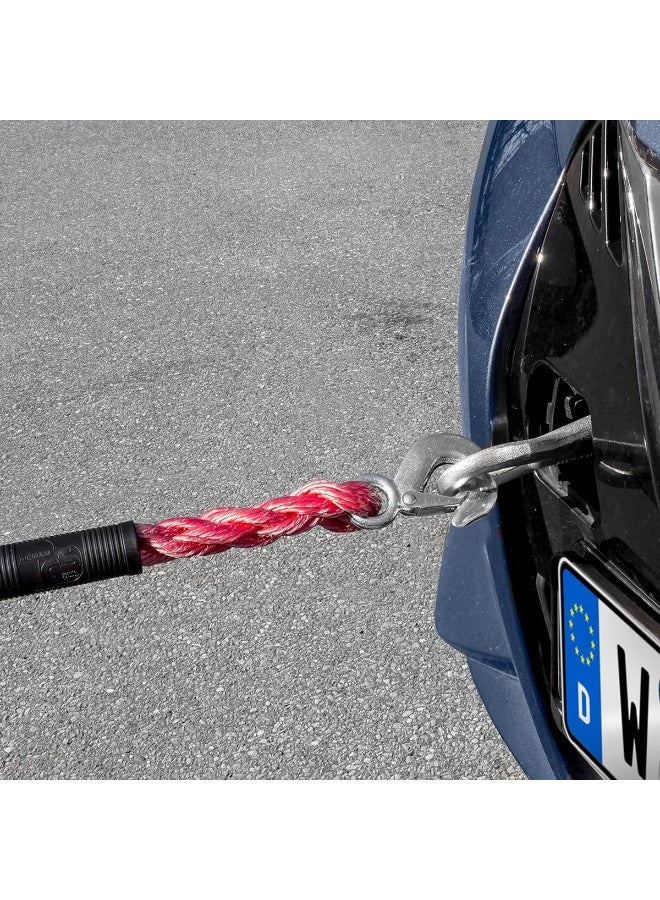 3XR 4 Meter Heavy Duty Tow Rope 2500kg Nylon Recovery Strap with Safety Hooks for Car SUV Pickup Off Road Vehicle Emergency Towing Winch Extension Recovery Rope Strong Braided Nylon Towing Cable for Mud Sand Snow Roadside Rescue Truck Van UtilityPro - Image 5