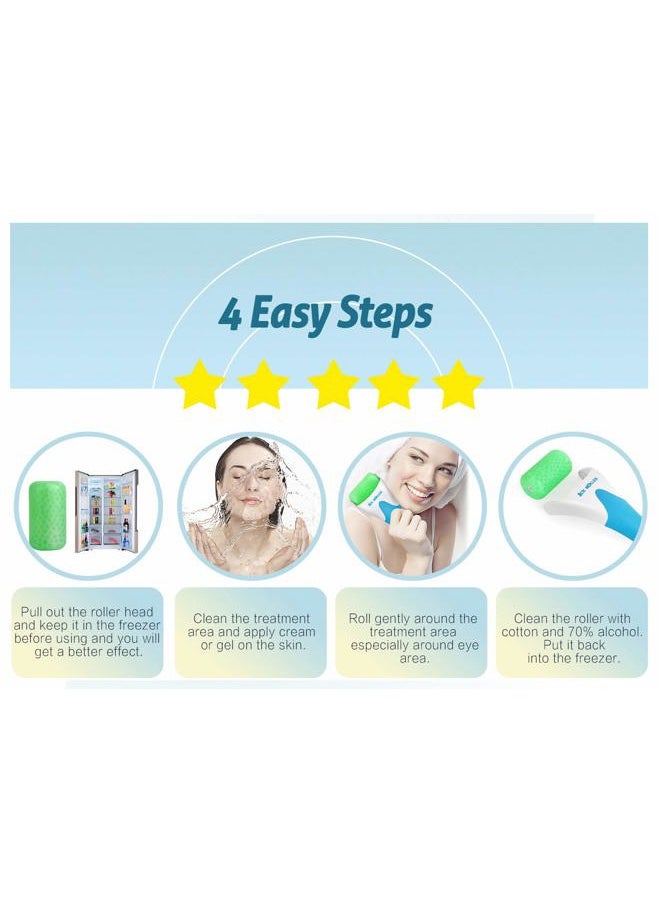 Esarora - Ice Roller for Face & Eye, Puffiness, Migraine, Pain Relief and Minor Injury, Skin Care Products, Blue - Image 1