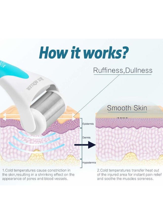 Esarora - Ice Roller for Face & Eye, Puffiness, Migraine, Pain Relief and Minor Injury, Skin Care Products, Blue - Image 1