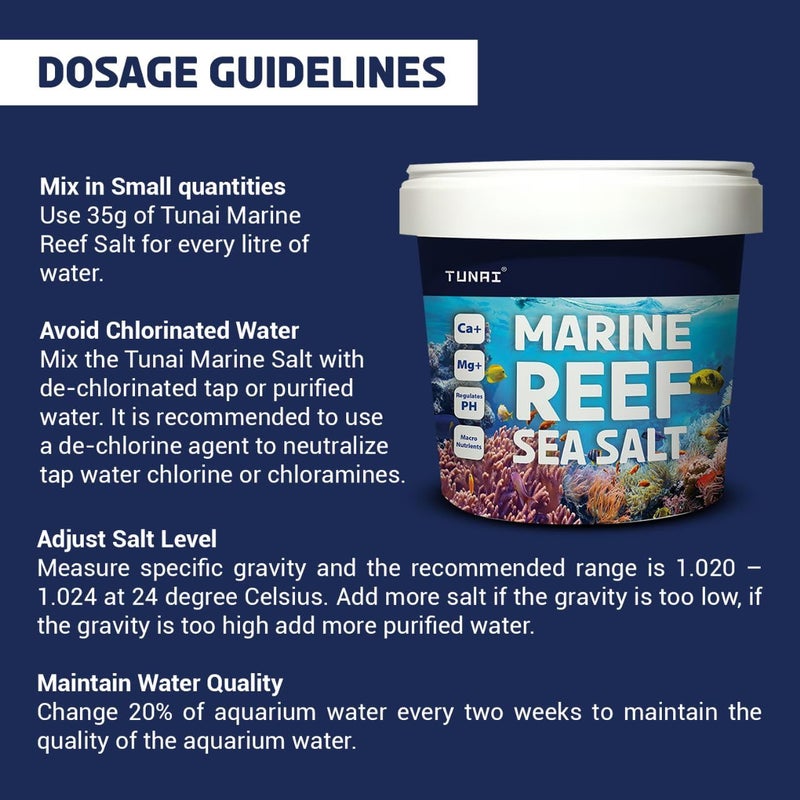 TUNAI Marine Coral Reef Base Aquarium Salt for Marine Fish Aquarium (Particles, 1KG) - Image 5